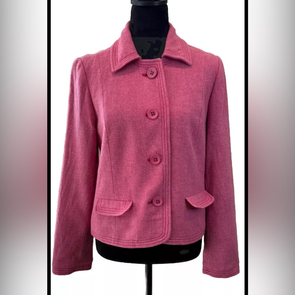 GAP VTG pink wool/Cotton blend short 1990/Y2K jacket size 8-Fully lined-Boho-EUC